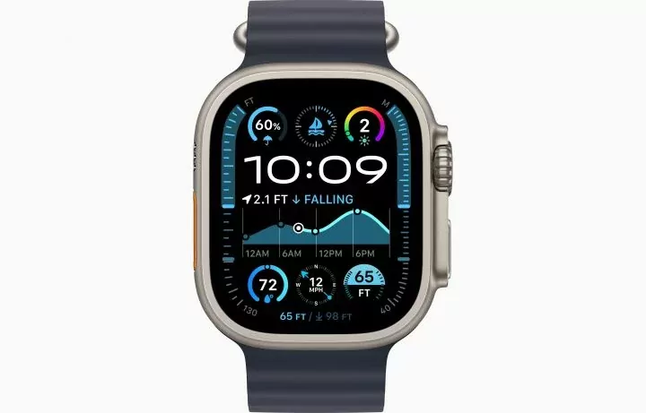 Apple Watch Ultra 2 with GPS+Cellular and Trail Loop band, shown on a wrist.