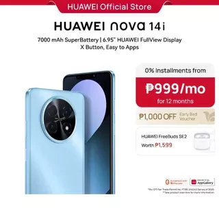 Front view of the HUAWEI nova 14i smartphone showing its display and design.