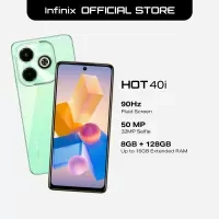 Close-up view of the Infinix Hot 40i smartphone screen showing vibrant colors and sharp display quality.