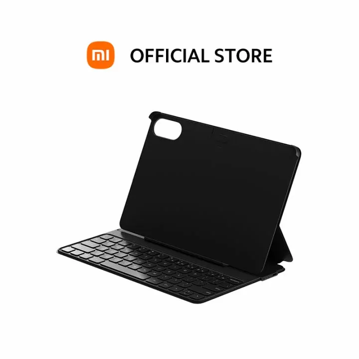 Redmi Pad Pro with detachable keyboard accessory, showing tablet in laptop mode.