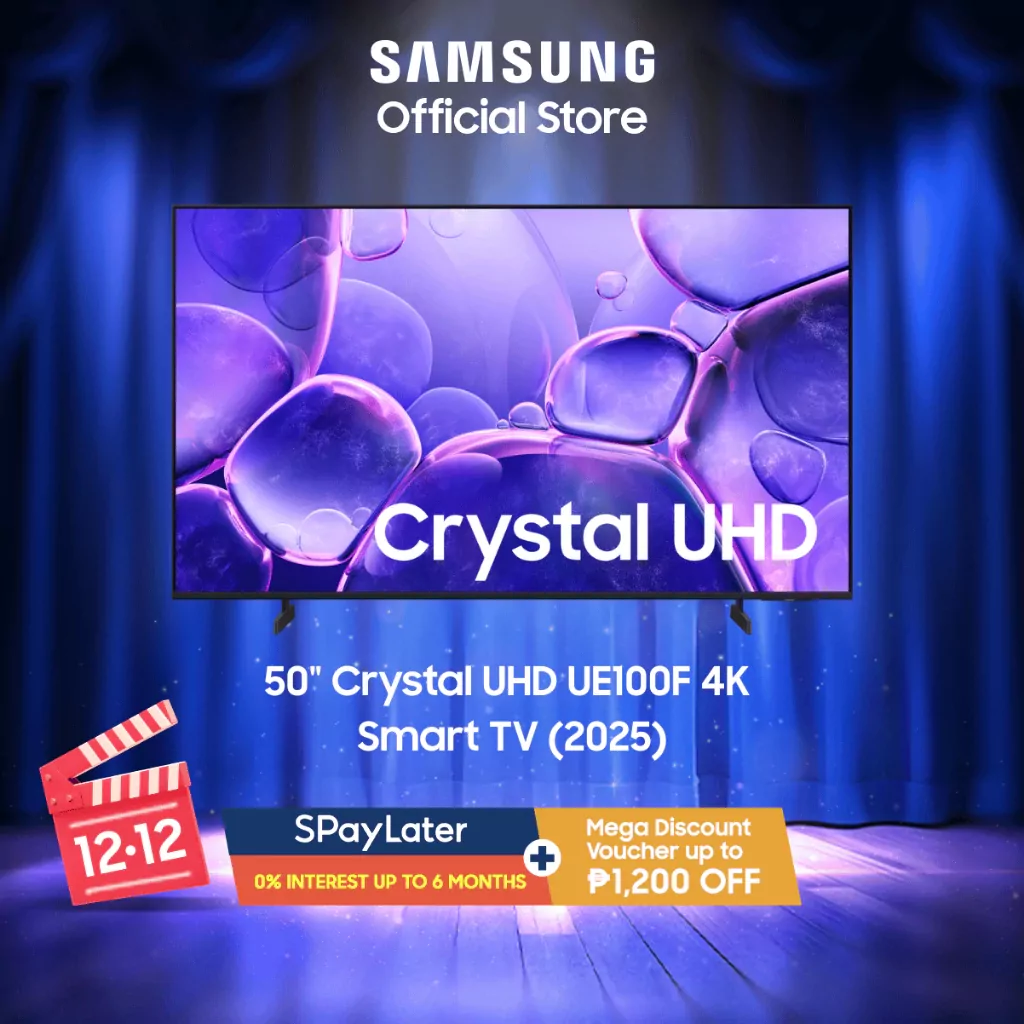 50" Crystal UHD UE100F 4K Smart TV (2025) UA50UE100FGXXP