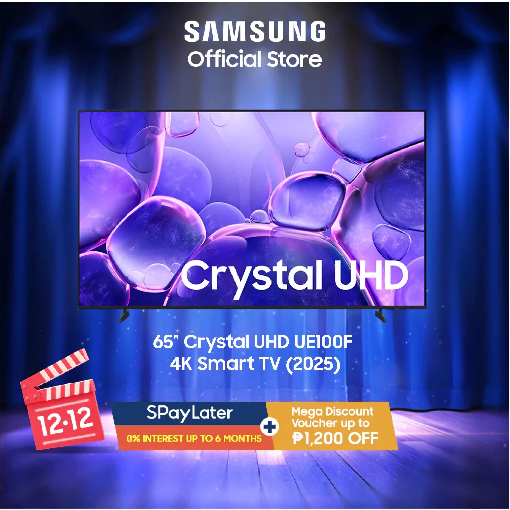 65" Crystal UHD UE100F 4K Smart TV (2025) UA65UE100FGXXP
