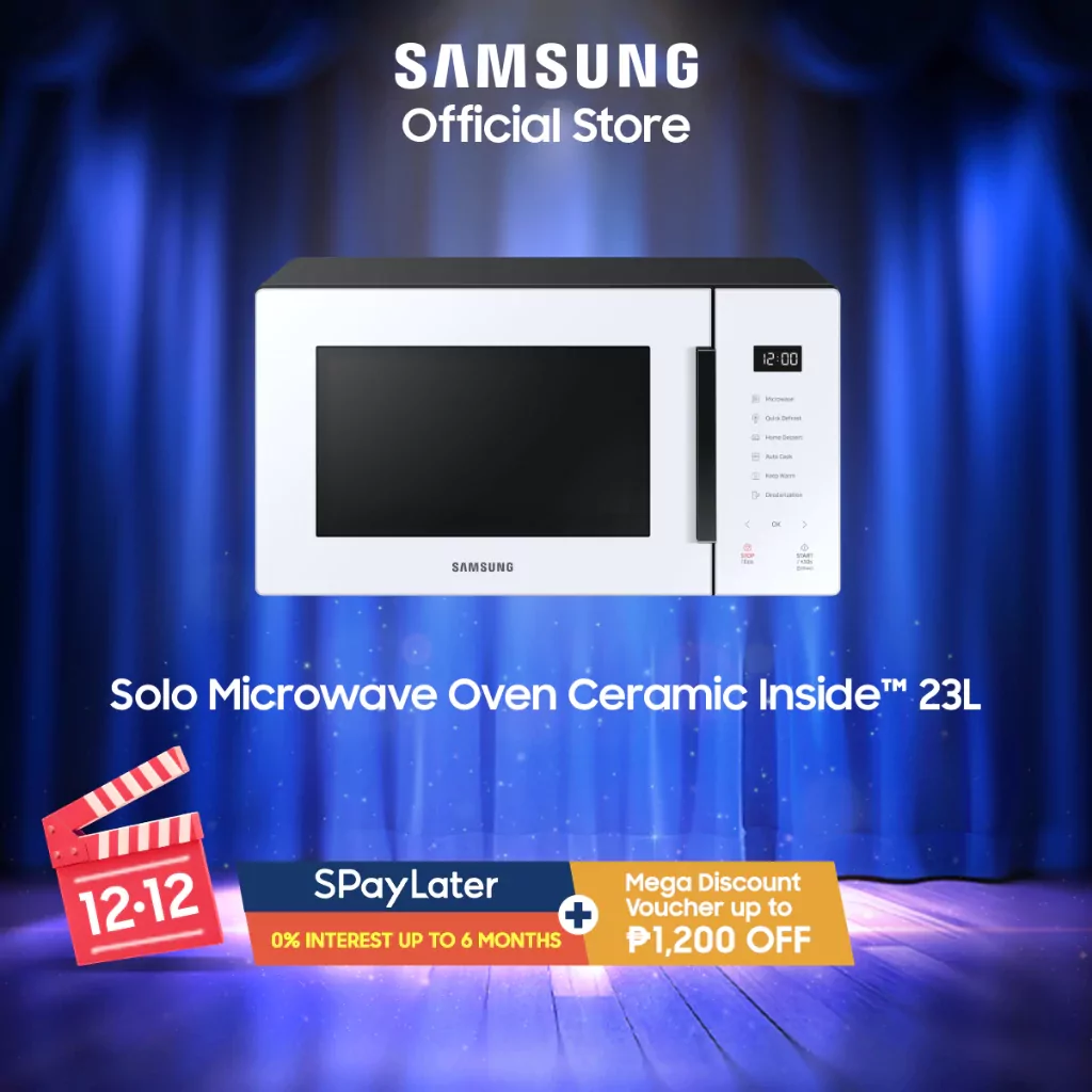 Samsung Bespoke 23L Solo Microwave Oven Ceramic Inside™ MS23T5018AW/TC