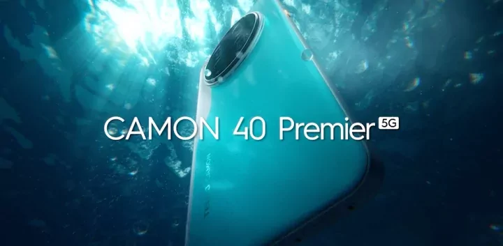 TECNO Camon 40 Premier 5G smartphone showing its large display and sleek design.