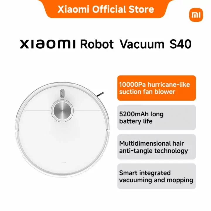 Xiaomi Robot Vacuum S40C with 5000Pa powerful suction fan for deep cleaning on floors and carpets.