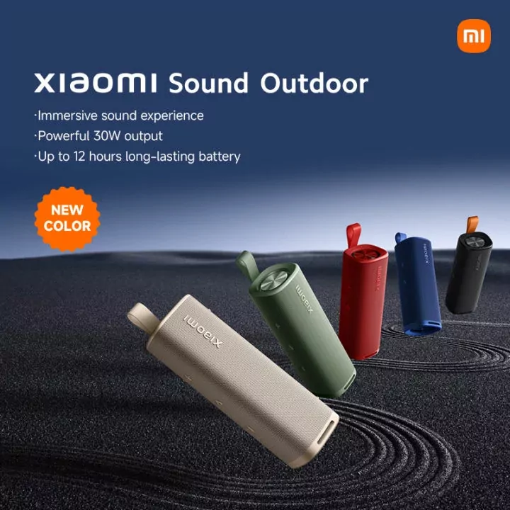 Xiaomi Sound Outdoor portable Bluetooth speaker shown in a square image, ideal for outdoor use.