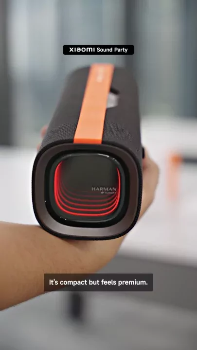 Xiaomi Sound Party portable Bluetooth speaker at a social gathering or event.