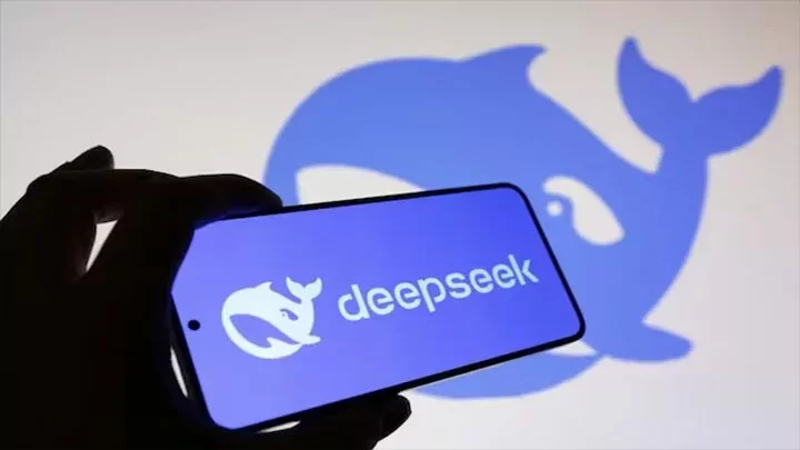Screenshot of DeepSeek AI assistant interface showing chat window and response area on a desktop browser.