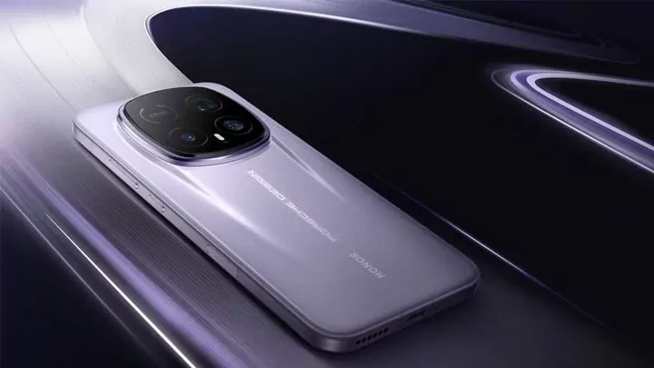 Front view of the Honor Magic8 RSR Porsche Design smartphone showcasing its premium design and camera module.