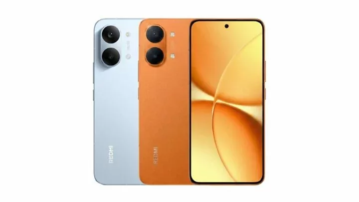 Redmi Turbo 5 series smartphone showing its sleek design and vibrant display on a dark background.