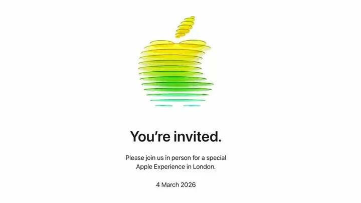 Apple March 4, 2026 event invite with colorful gradient logo teasing iPhone 17e launch.
