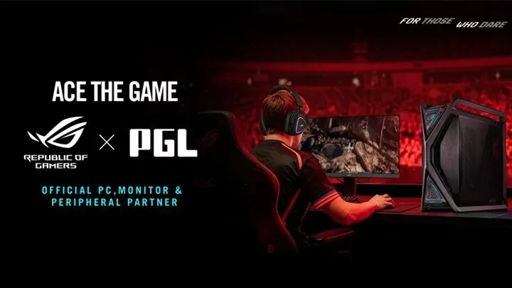 ASUS ROG logo displayed as official hardware partner for the 2026 PGL esports season.