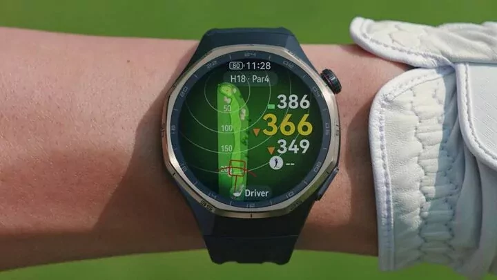Close-up of the Honma Huawei Watch GT 6 Pro smartwatch showing its AMOLED display and premium design.