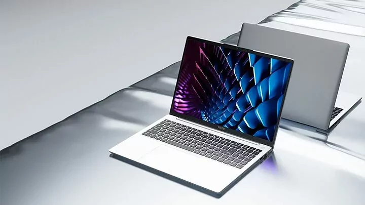Tecno Megabook K16s 13th Gen Intel laptop with slim design and keyboard.