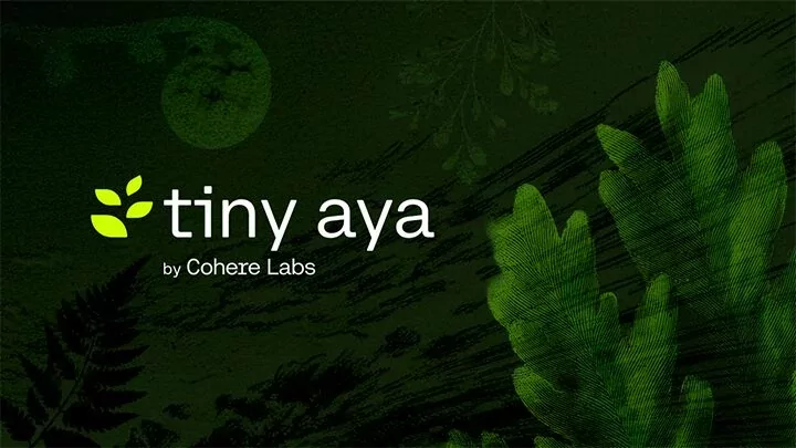 Tiny Aya Cohere Labs AI language model interface on a computer screen.